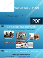 Asking and Giving Opinion: Ungkapan Untuk Menanyakan Pendapat Dan Memberikan Pendapat