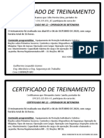 Certificado de treinamento NR 12