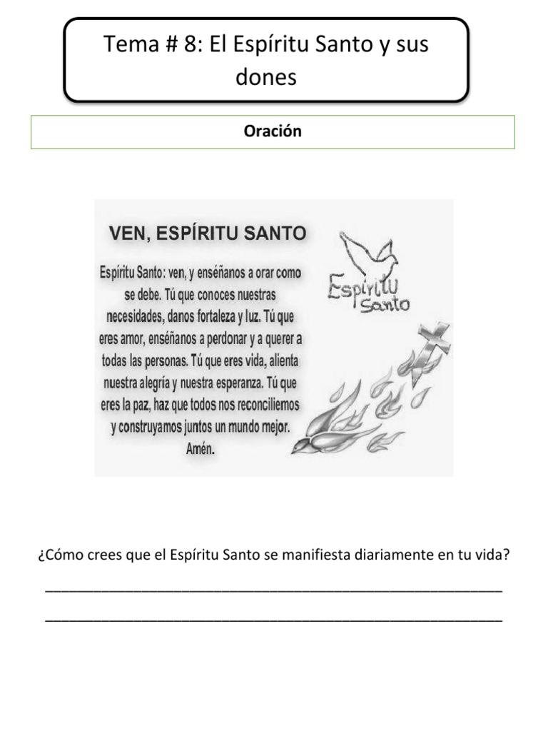 Guia El Espiritu Santo | PDF | espíritu Santo | María, madre de Jesús