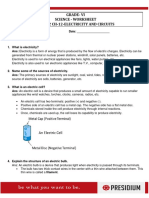 Grade-Vi Science - Worksheet Term-2 Ch-12-Electricity and Circuits