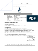 Admiralty Secondary School: For Examiner's Use