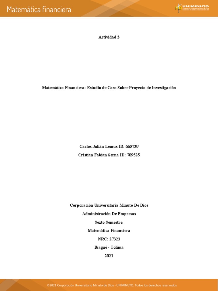 Análisis de Inversiones en Matemática Financiera | PDF | Finanzas ...