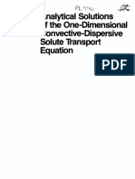 Analytical Solutions of The One-Dimensional Convective-Dispersive
