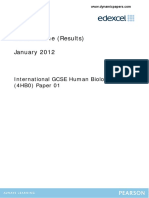 Mark Scheme (Results) January 2012: International GCSE Human Biology (4HB0) Paper 01