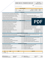 Bunker and Oil Transfer Checklist: ISM - Manual Developement of Plans For Shipboard Procedures