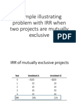 Example Illustrating Problem With IRR When Two Projects