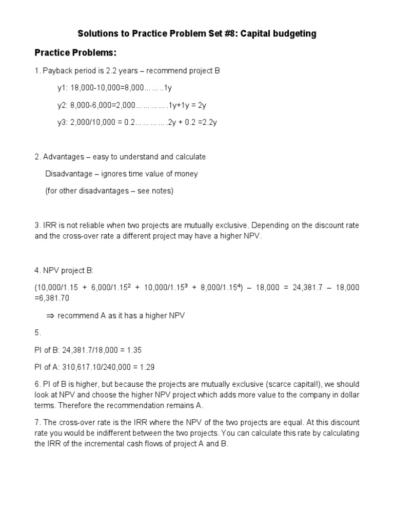 A Comprehensive Analysis Of Capital Budgeting Techniques Applied To