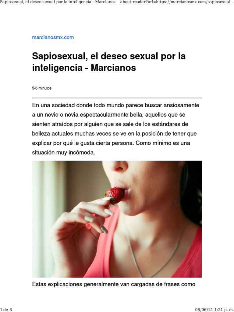 Sapiosexual, El Deseo Sexual Por La Inteligencia | PDF | Inteligencia |  Belleza
