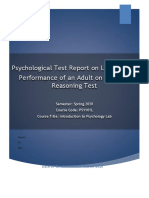 Sample of Psychological Test Report (Lab Work 2)