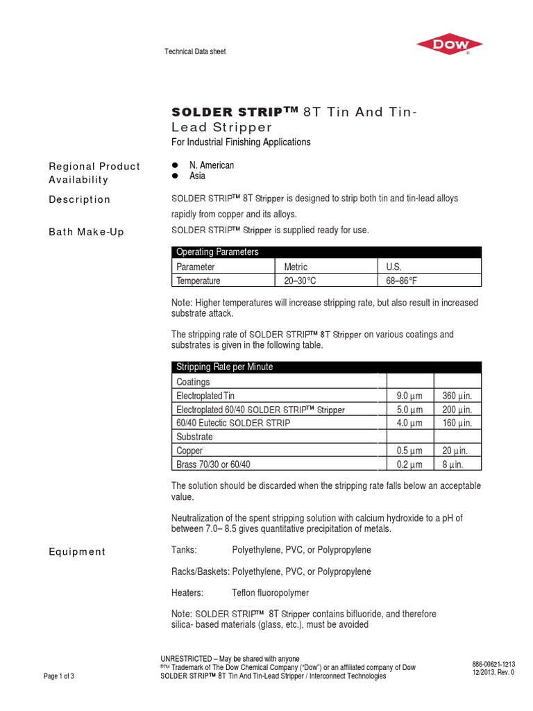 Solder Strip 8T PDF Solder Materials