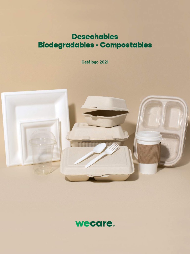 Contenedor Para Alimentos Desechable y Biodegradable De 9x6x3 c/2