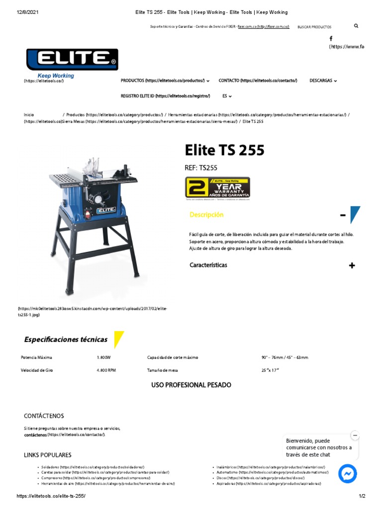 Elite TS 255 - Elite Tools - Keep Working - Elite Tools - Keep Working ...