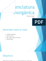 1° MEDIO QUÍMICA - NOMENCLATURA INORGÁNICA DE OXIDOS - Clase 27 Agosto