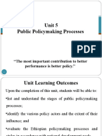 Public Policymaking Processes: Unit 5