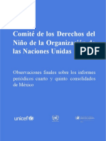 Observaciones Finales Sobre Los Informes 4º y 5º Consolidados. Comité de Los Derechos Del Niño. ONU.