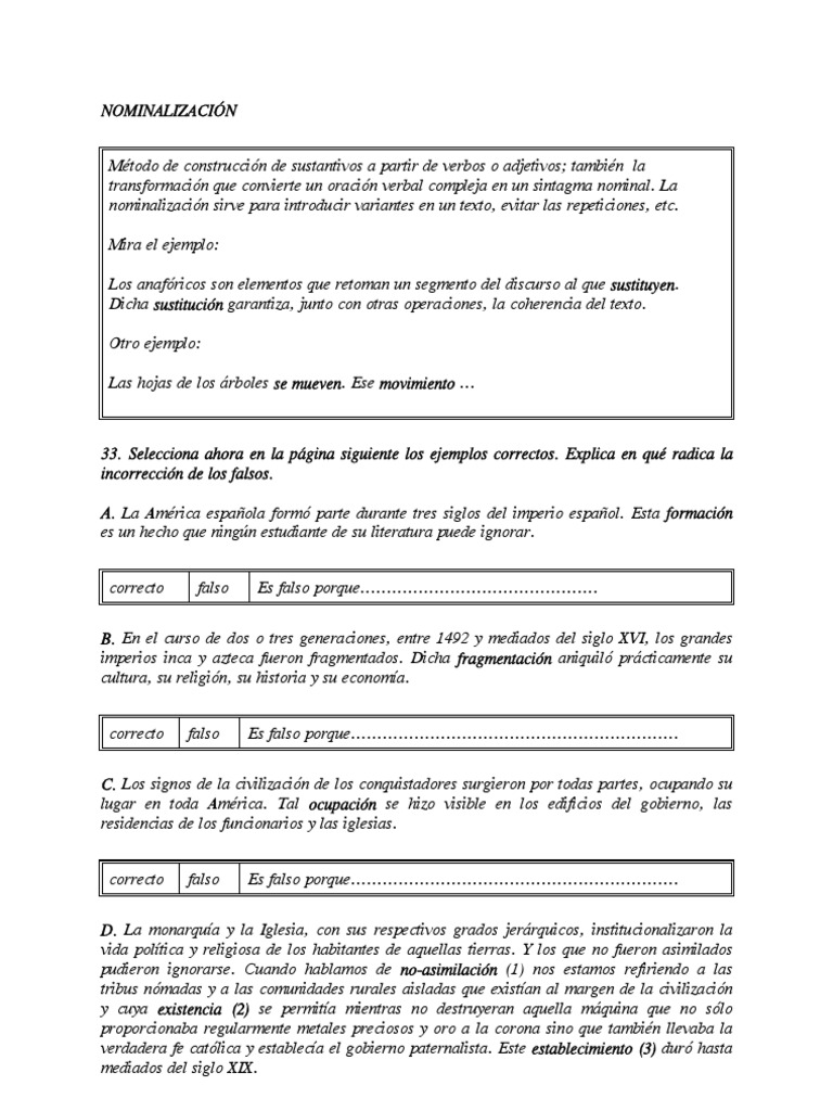 NOMINALIZACION | PDF | Idiomas