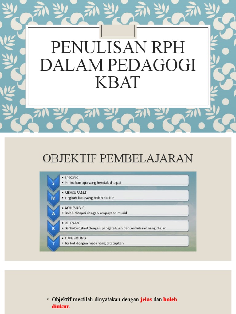 Penulisan RPH Dalam Pedagogi Kbat | PDF