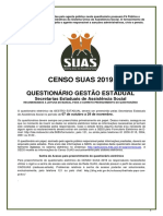 Questionario Gestao Estadual - Censo SUAS 2019