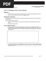 Lab 3.1.5 Building A Peer-to-Peer Network: Objectives