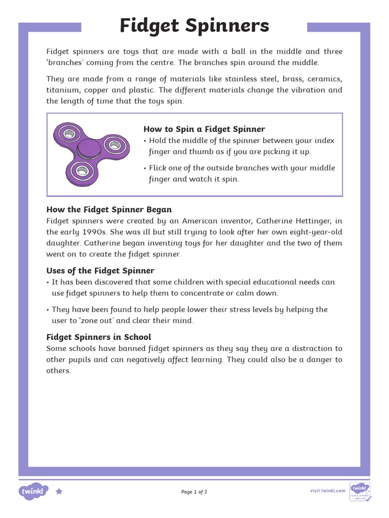 Fidget Spinners: Invention and Impact | PDF | Cognition