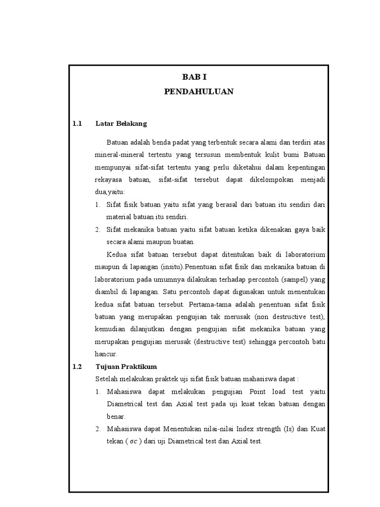 Uji Sifat Fisik dan Mekanika Batuan | PDF