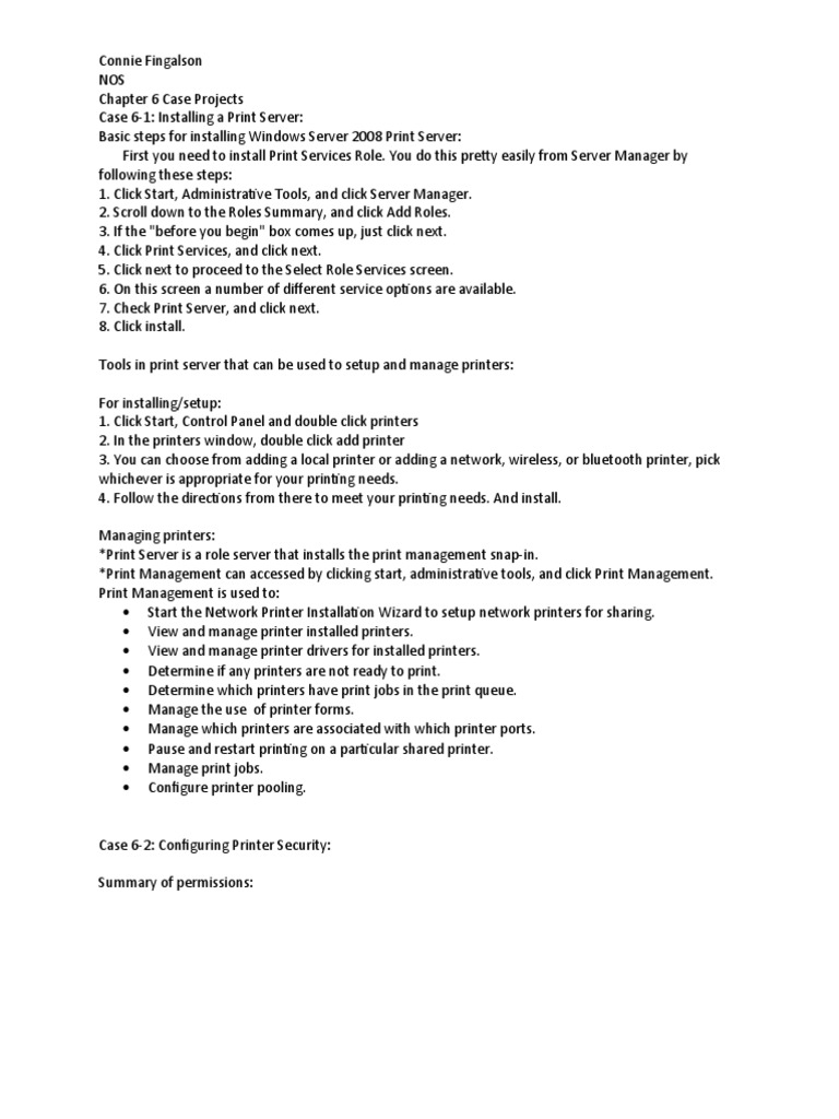 Windows Server 2008 Print Management Guide | PDF | Printer (Computing ...