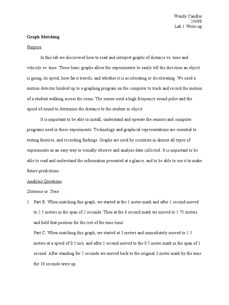 Lab 1 - Graph Matching | PDF | Acceleration | Speed