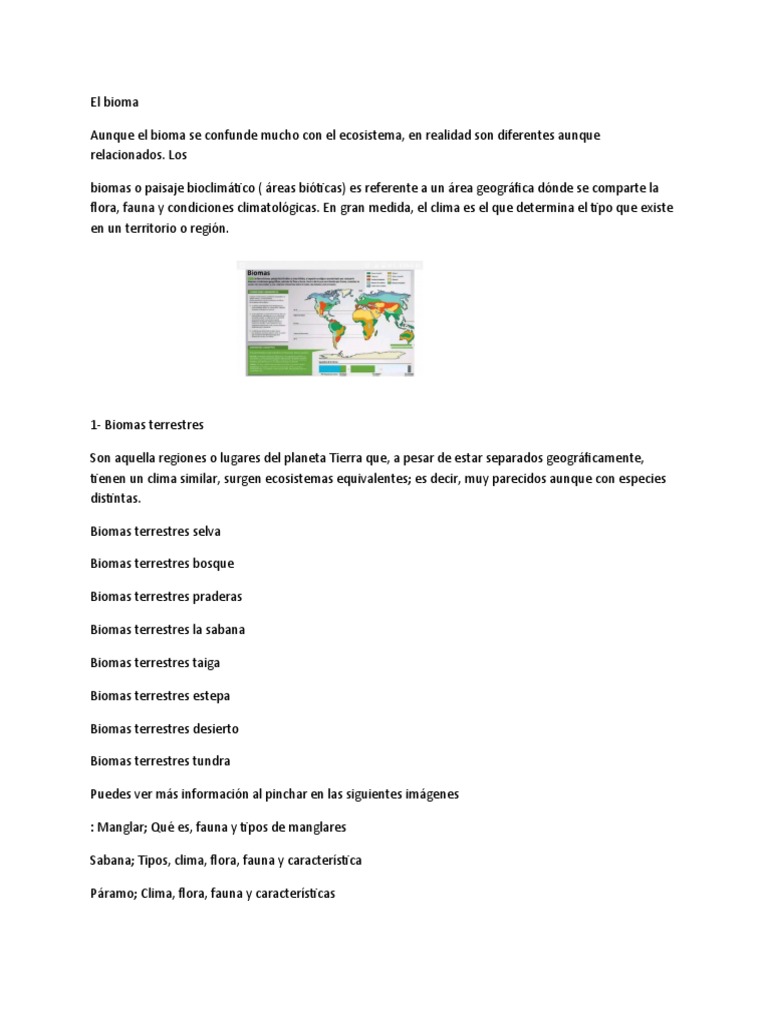 Tipos de Biomas y sus Características | PDF | Clima | Clima templado