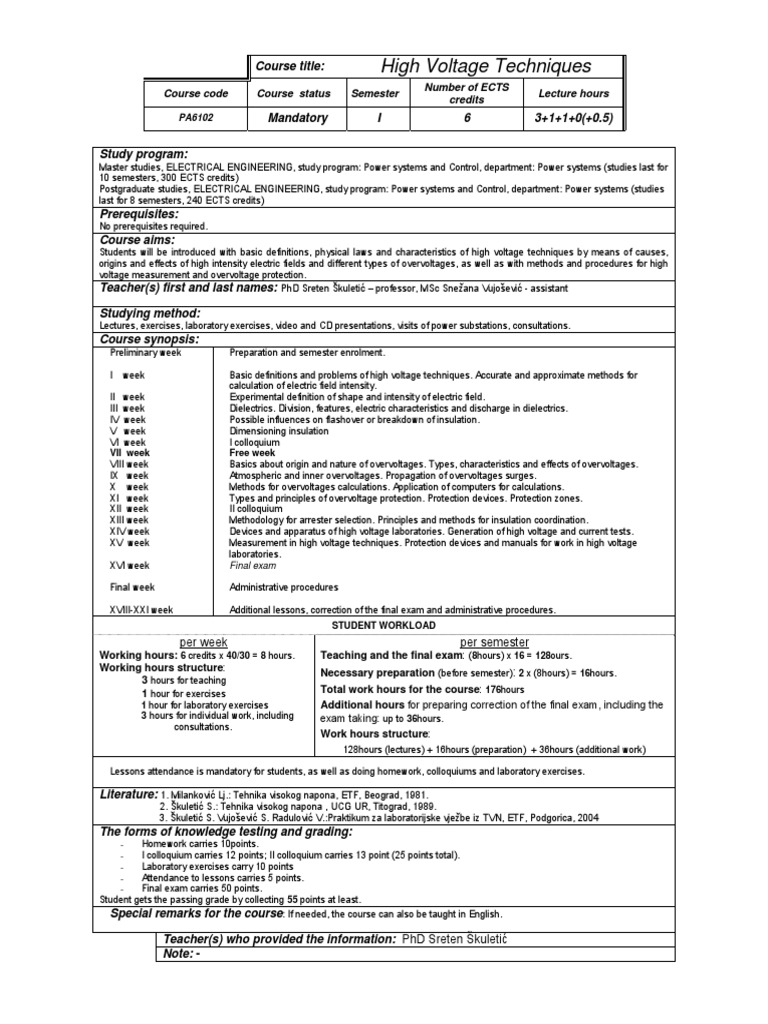 High Voltage Techniques | PDF | Insulator (Electricity) | Test (Assessment)