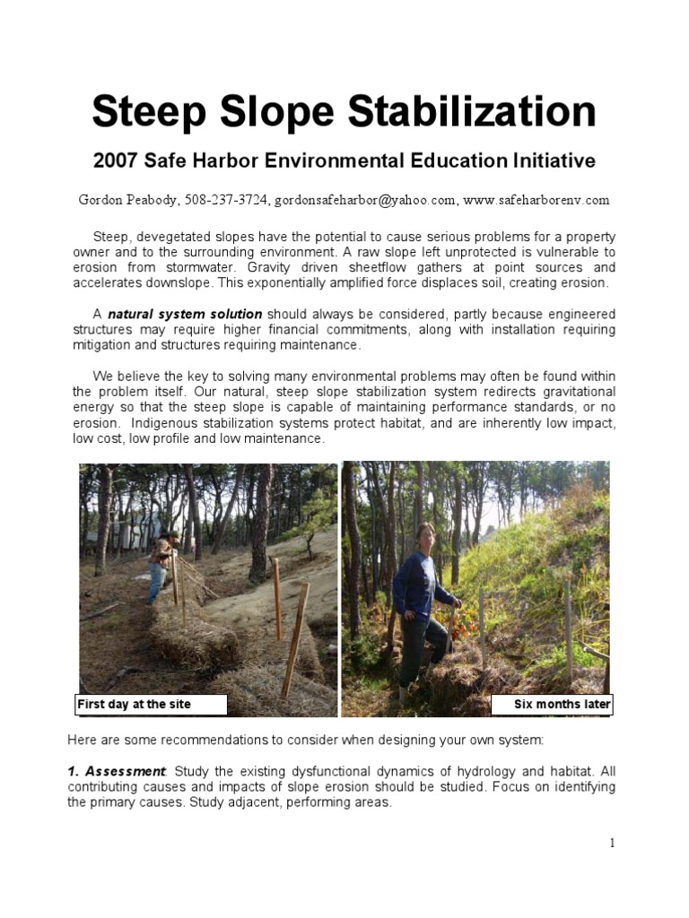 steep slope stabilization Mulch Habitat