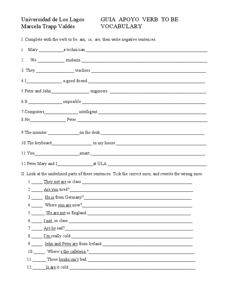Verb To Be Practice Guide | PDF | Cognitive Science | Linguistics