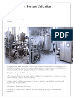 Purified Water System Validation Process