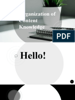 Organization of Content Knowledge