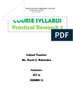 Course Syllabus: Practical Research 2