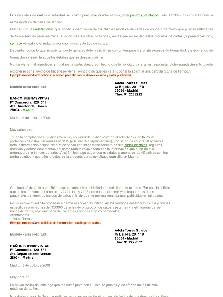 Los Modelos De Carta De Solicitud Se Utilizan Para Solicitar Informacion Pdf Business Negocios