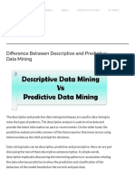 Difference Between Descriptive and Predictive Data Mining With Comparison Chart Tech Differences