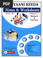 Ch-2 Relations and Functions Notes + Worksheet