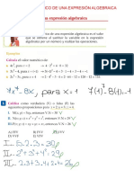 Valor numérico de expresiones algebraicas