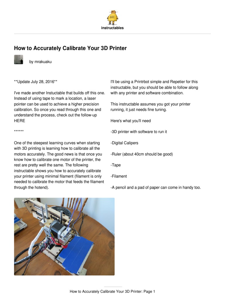 3D Printer Calibration Guide | PDF | Printer (Computing) | Cartesian Coordinate System