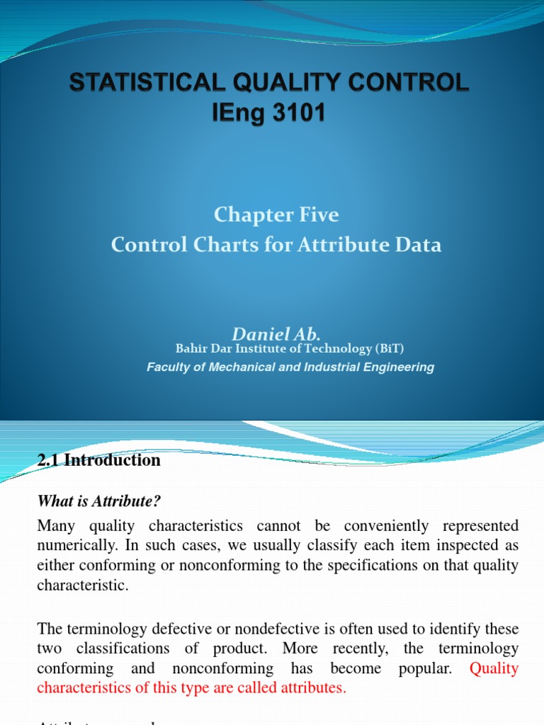 Control Charts for Attribute Data | PDF | Sample Size Determination ...