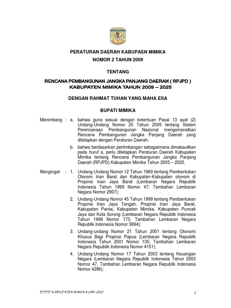 RPJPD Mimika | PDF