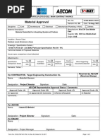 Material Approval: For CONTRACTOR-Target Engineering Construction Co. Received by AECOM (Received Stamp)