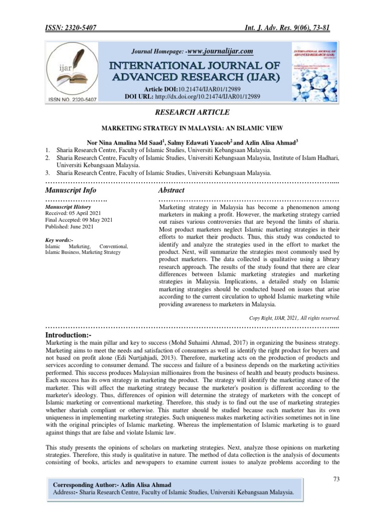Islamic Marketing Strategies in Malaysia | PDF | Marketing | Brand