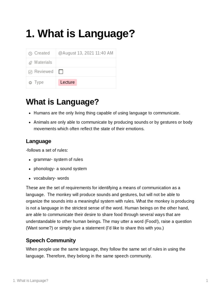 Understanding Human Language Basics | PDF | Language Arts & Discipline