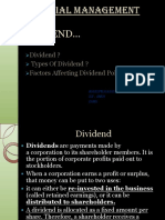 Financial Management Dividend : Dividend ? Types of Dividend ? Factors Affecting Dividend Policy ?