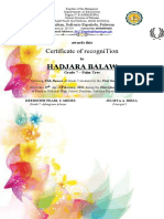 Hadjara Balaw: Certificate of Recognition