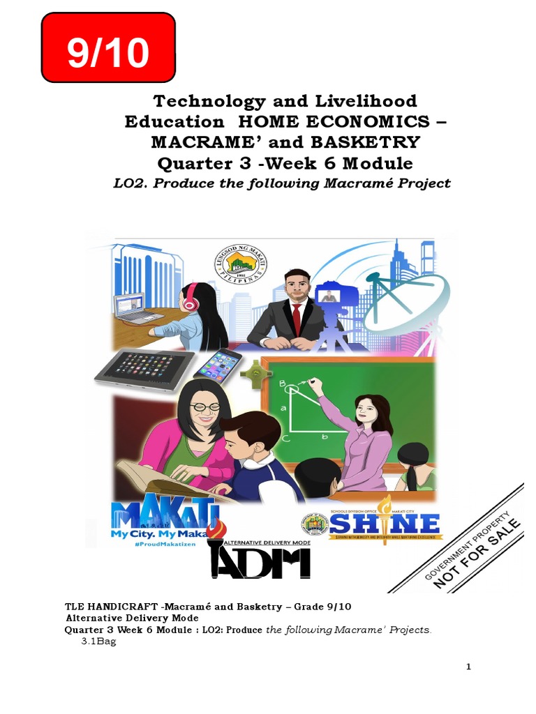 ADM Q3 TLE 9 10 Week 6 Module Macrame and Basketry CCAMINSI PDF