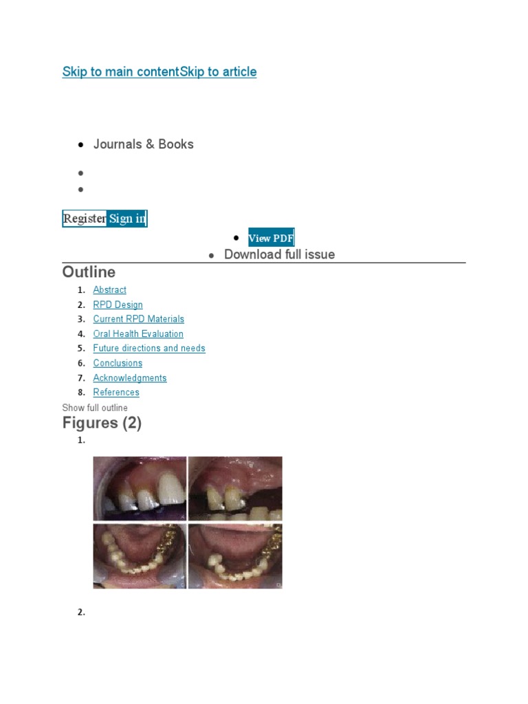 Skip To Main Contentskip To Article | PDF | Human Tooth | Dentures