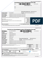 Tax Invoice receipt for PAN application