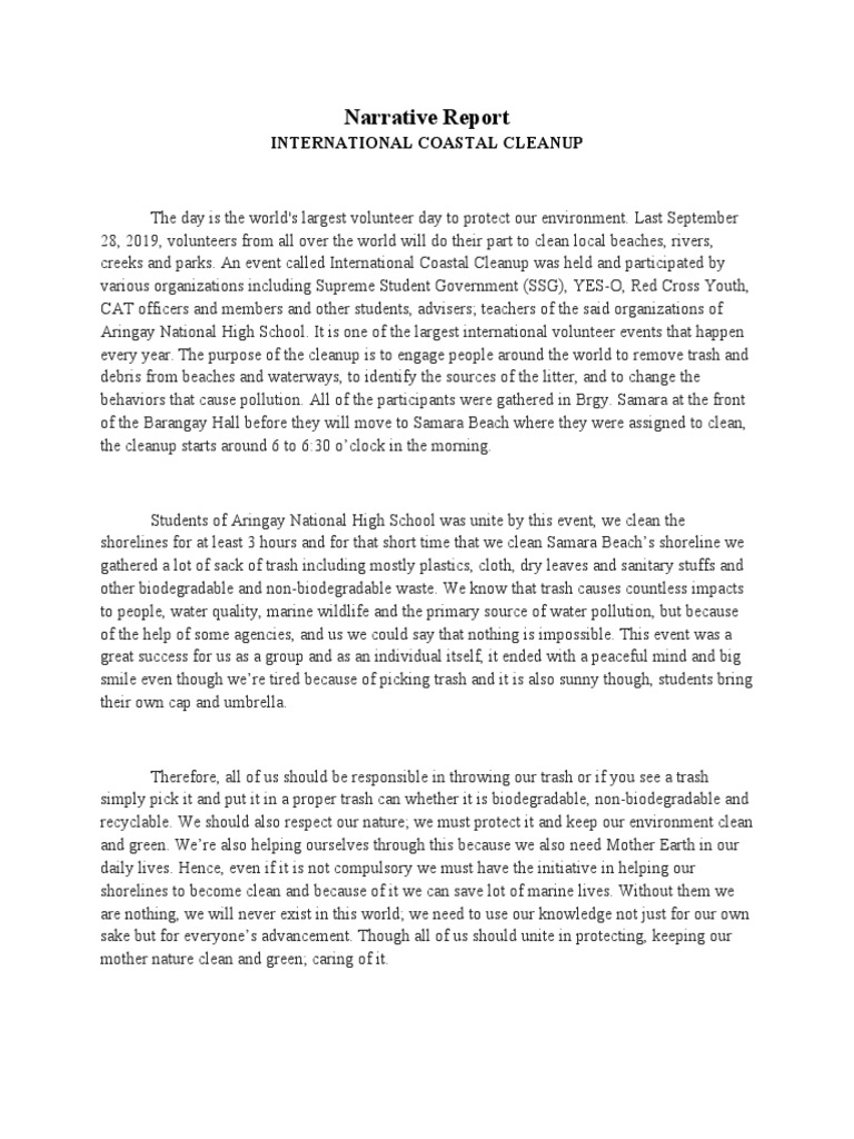 Narrative Report PDF Waste Environment